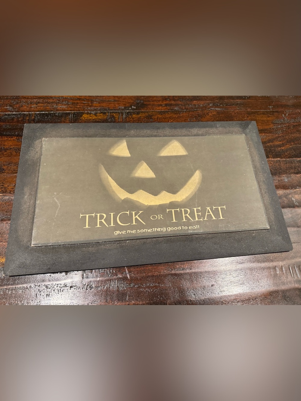 Rustic, Heavy Wooden “Trick or Treat” Sign 🎃